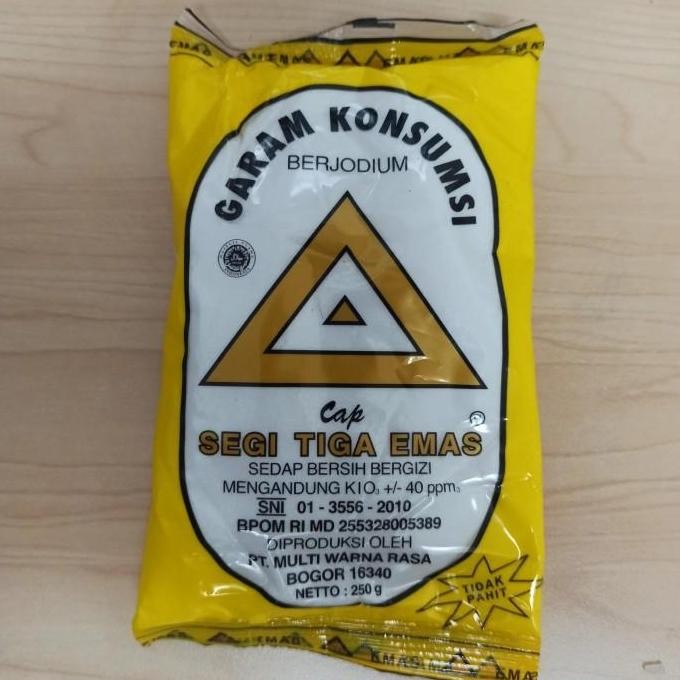 

GARAM HALUS BERYODIUM 250gr/GARAM KONSUMSI CAP SEGITIGA/GARAM BUBUK