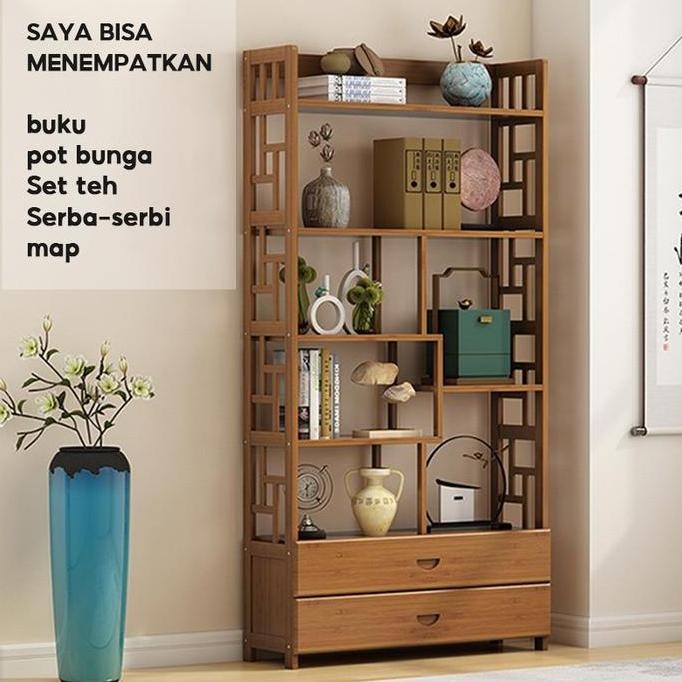 Rak Buku Rak Buku Minimalis Portable Rak Kamar Tidur Furniture Ruangan HJ