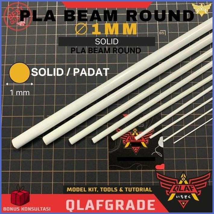 STOCK NEW PLA BEAM ROUND SOLID - PLASTIC PLA PLATE BULAT PADAT PEJAL BUNDAR CUSTOM MODEL KIT  PLASTI