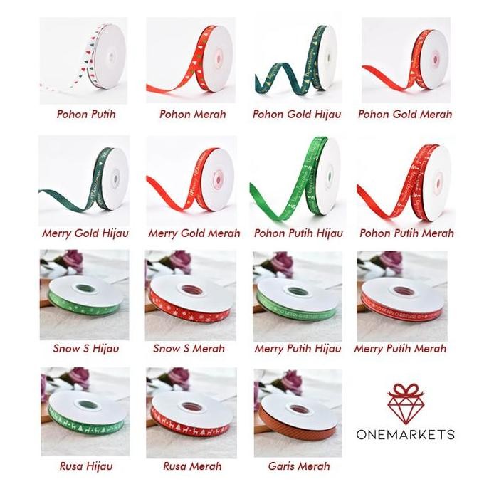 

Premium 1 Roll Pita Christmas Natal 1Cm - Ribbon Snowflake Ps107