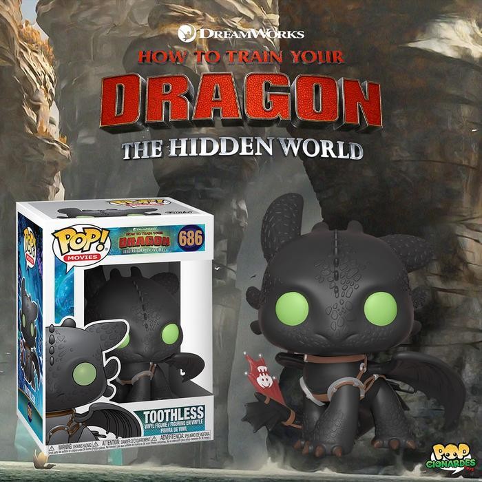 Funko Pop How To Train Your Dragon 3 - Toothless - Night Fury #686