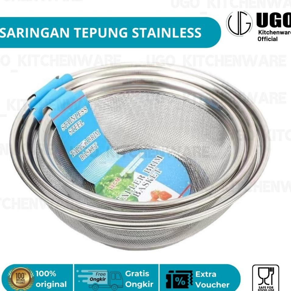 Strainer Saringan Ayakan Stainless El Bulat Ayakan El Mangkok