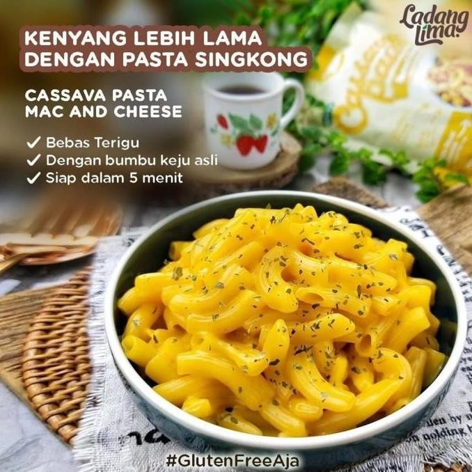 

Gluten Free Cassava Mac Cheese Pasta Singkong 115 gr - Ladang Lima