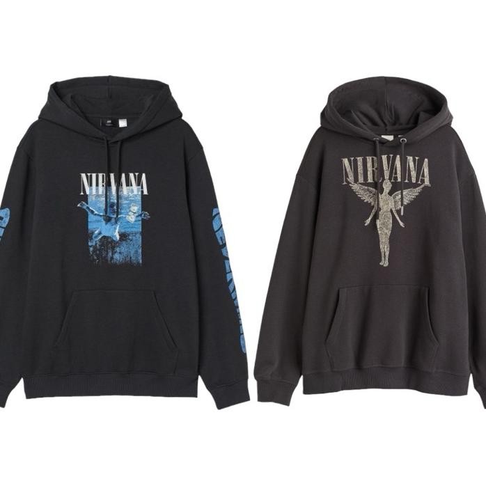 Hoodie Unisex Hm Sablon Nirvana Bla Hitam In Utero Dark Grey Flecee Katun