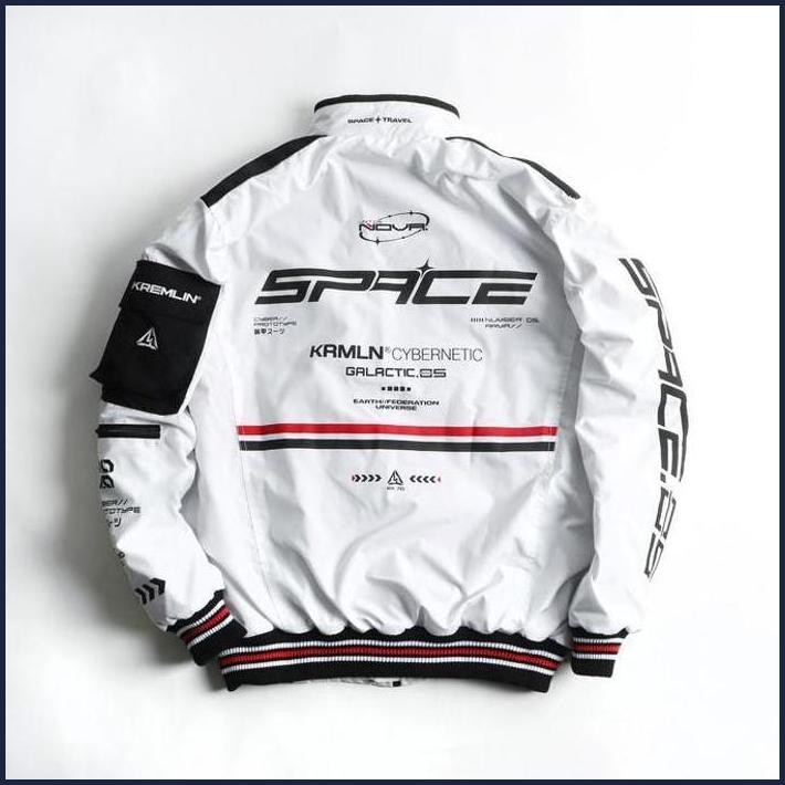 NEW STOCK KREMLIN BOMBER JACKET SPACE PUTIH - NOVA READY