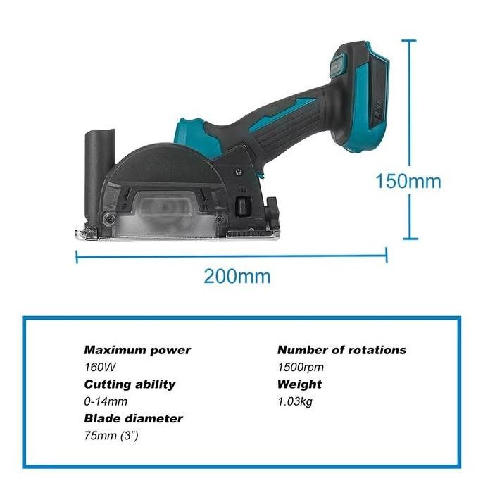 Gergaji Circular Saw Baterai 18V Brushless High Power -Circular Saw Baterai 18V Portable Tanpa Kabel