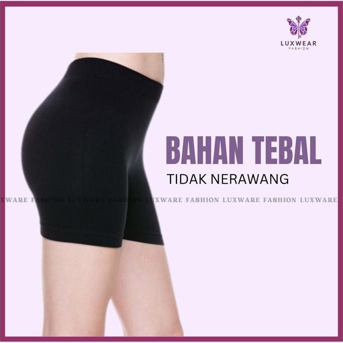 Db59>> Hotpants Wanita 2 Pcs Shortpants Celana Dalaman Wanita Pendek Hitam Polos Sepaha Dewasa Bahan