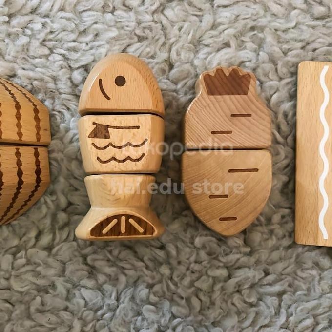 buah potong kayu/mainan edukasi/shimajiro