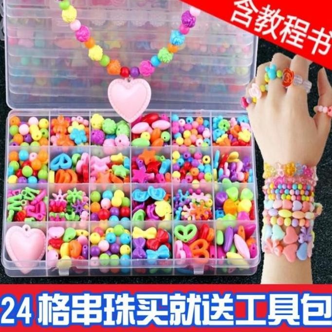 Mainan Meronce Manik Anak DIY Edukasi Ronce Gelang Kalung Kreatifitas