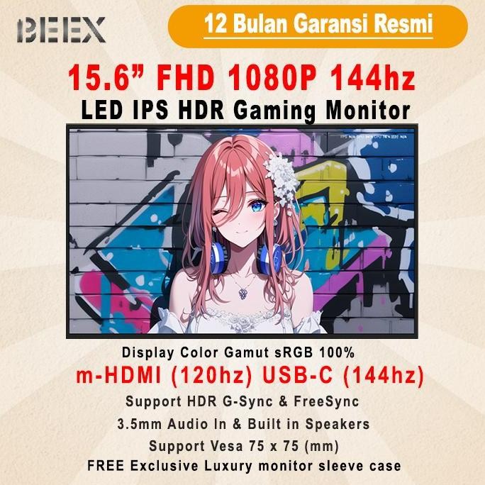 Portable Monitor 15.6" Premium Gaming 1080P 144Hz Portable Monitor Hdmi Usb C Allshop