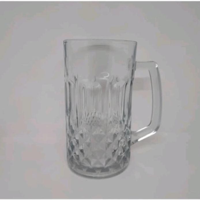 Super Gelas Kaca Jumbo/Gelas Besar/ Mug Kaca Jumbo Bir Bening Tebal
