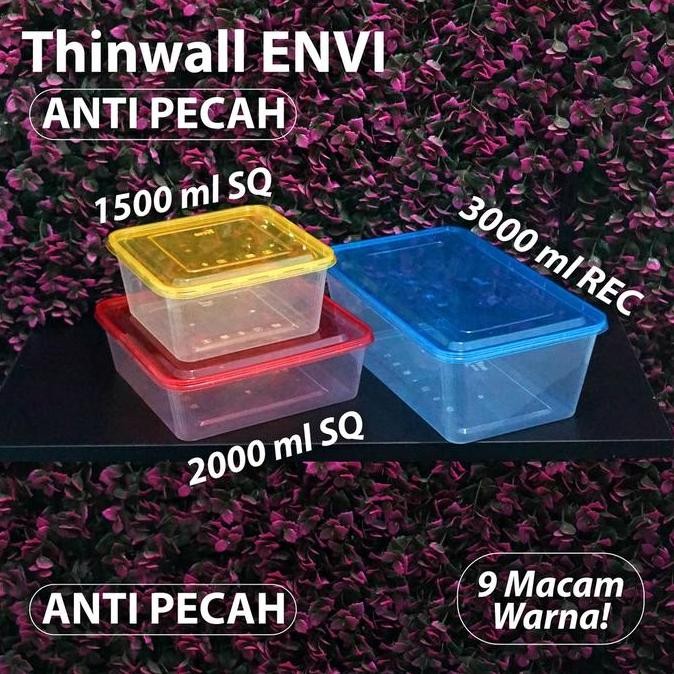 (Bekasi) Thinwall Anti Pecah 2000 ml - Thinwall ENVI - Square