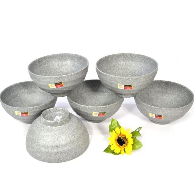 Golden Dragon Melamine Matte Grey Mangkok Kaki Tembikar 6"-6pc