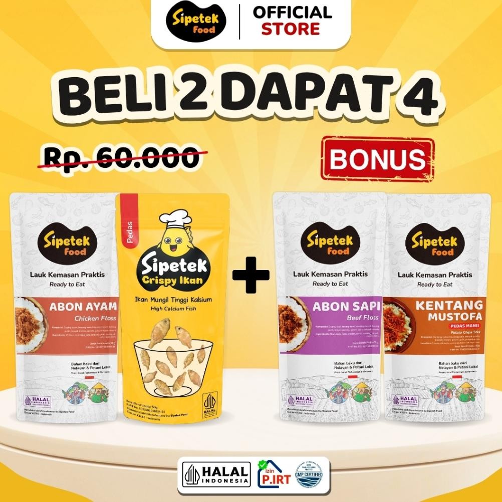 

TERMURAH [BELI 2 DAPAT 4] Paket Super Hemat Lauk Praktis Best Seller Sipetek Siap kirim