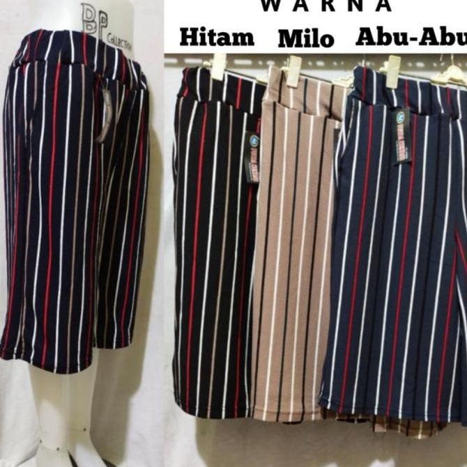 Df103 >> Celana Kulot 7/8 Salur Jumbo Bb 90Kg