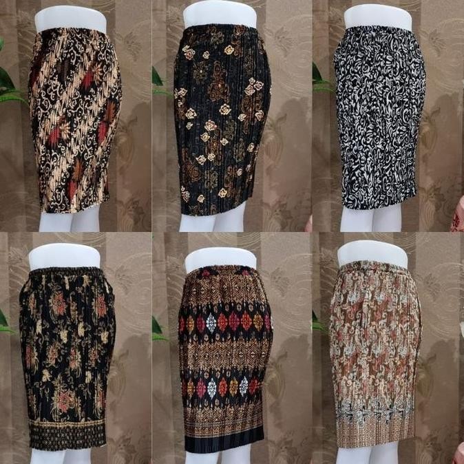 Df232>> Rok Plisket Pendek Aneka Macam Motif
