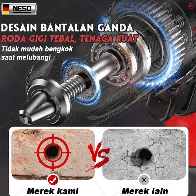 Neso 3In1 Mesin Bor Listrik Bor Baterai Bor Listrik Bor Tanpa Kabel Mesin Cordless Screwdriver Murah