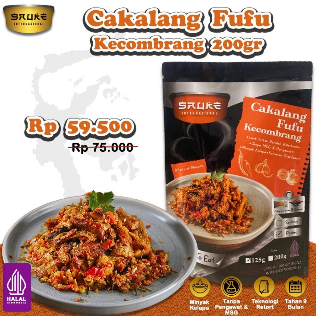 

READY STOK SAUKE Ikan Cakalang Fufu Kecombrang Lauk Siap Saji Tahan 9 Bulan Siap kirim