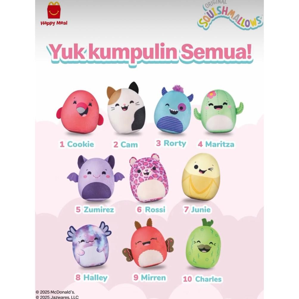 Cod Mainan Happy Meal Mcd Toys Squishmallows Squishmallow Mcdonald Toy Baru New Segel Original A-123