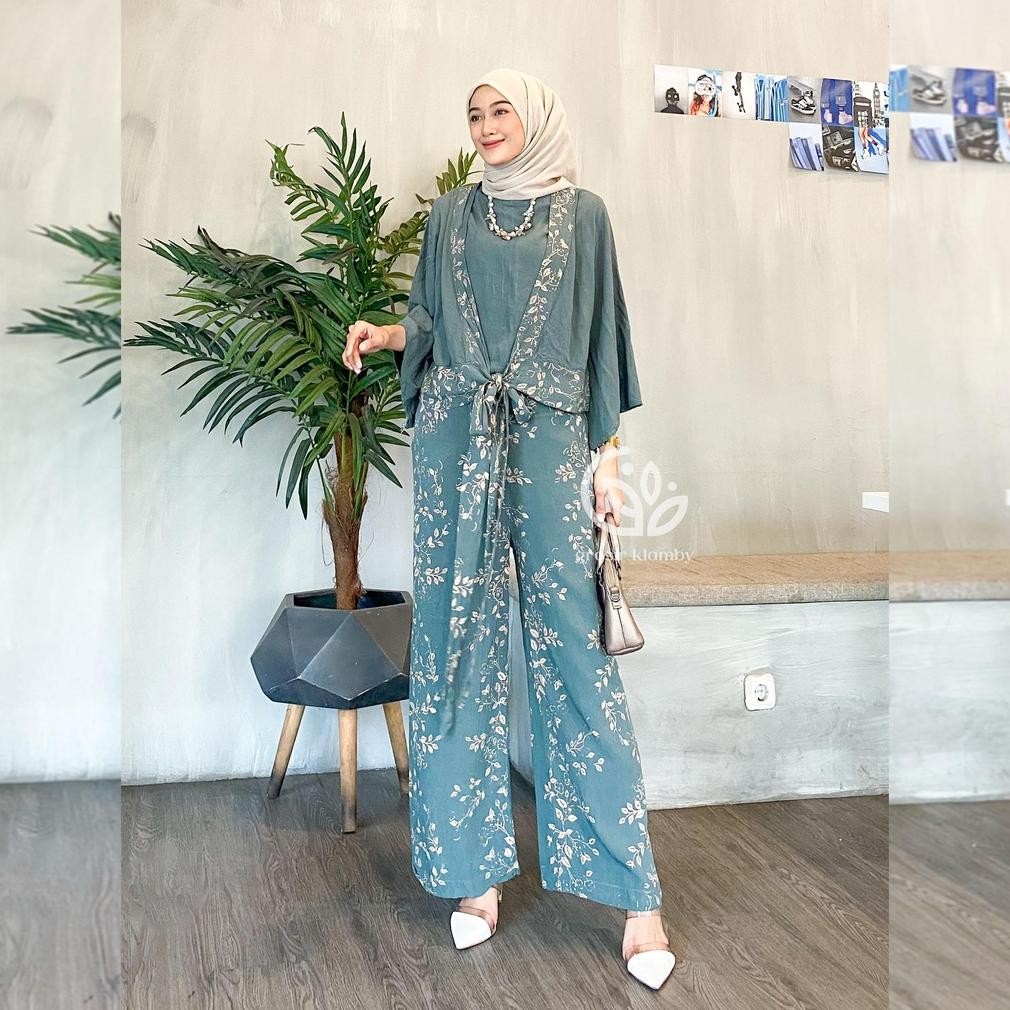Promo One Set Konoha Rayon Kombinasi Kekinian Nyaman Adem Is-23