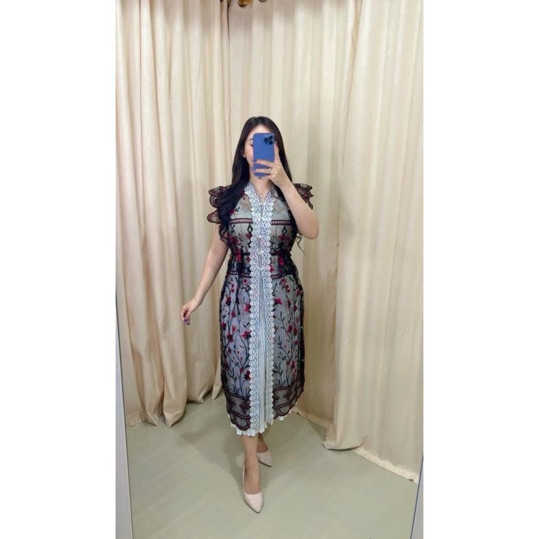 Promo Dress Kekinian Outer & Rok Untuk Kondangan, Pesta, Natal - All Size 40-7 Kg - Tile, Nyaman, Ko