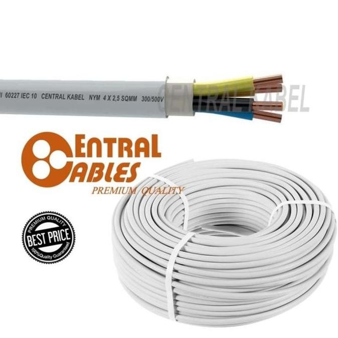 Promo SNI CENTRAL KABEL NYM 4x2.5 500V 50M( Kabel Engkel Putih NYM 4 X 2,5 NYM 4 x 2.5mm NYM 4 x 2,5