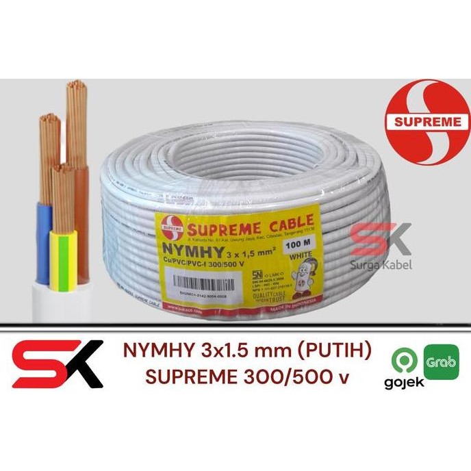 Promo KABEL LISTRIK NYMHY 3x1.5 mm SUPREME / KABEL SERABUT NYMHY 3x1.5 mm COD