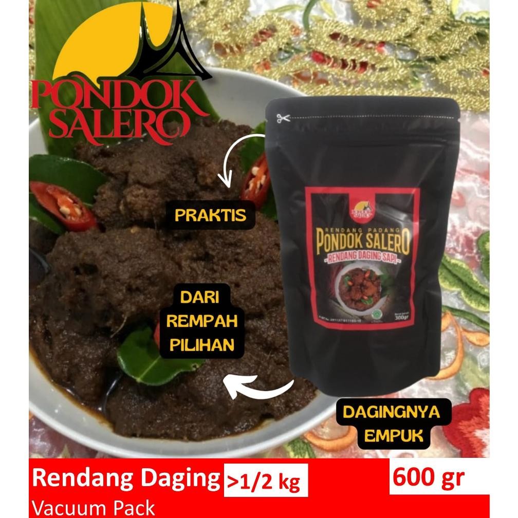 

READY STOK Rendang Padang Pondok Salero 600gr Halal MUI Siap kirim