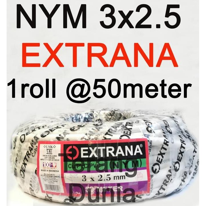 Promo Kabel Listrik Tunggal 3x2.5 Extrana NYM 3x2.5 Kabel Extrana Nym 3x2.5 COD