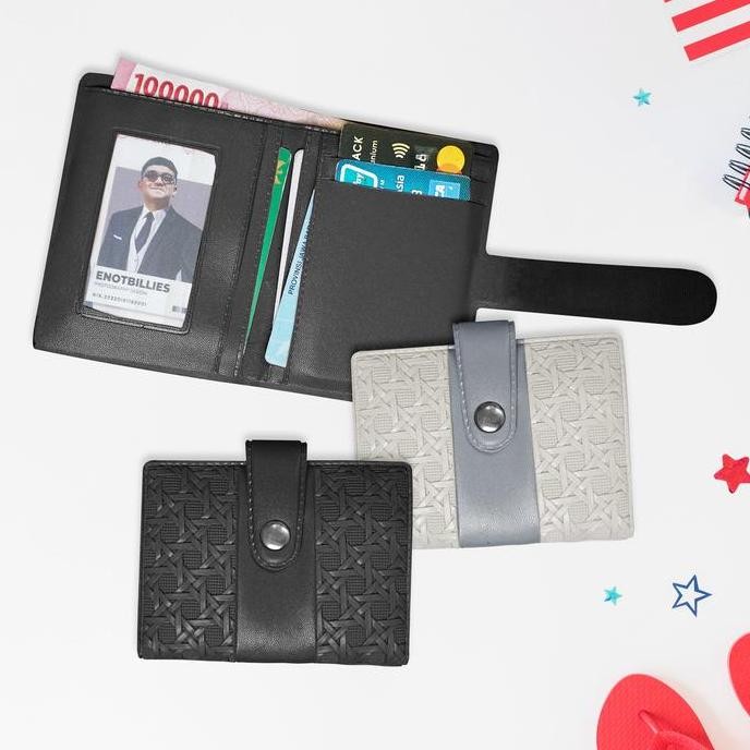 DE109 >> MK SHOP 094 DOMPET KANCING KOMBINASI / DOMPET KARTU ANYAMAN / DOMPET MINI