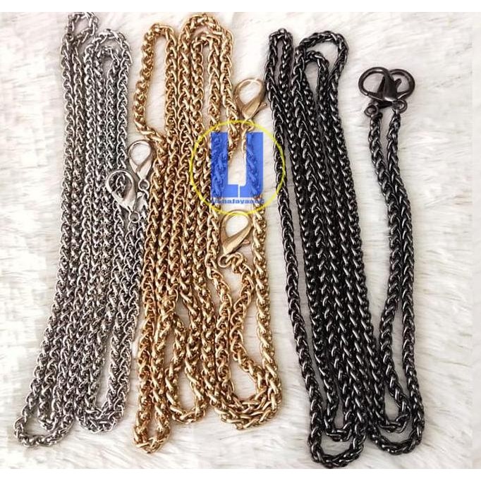 DV7 }} TALI TAS RANTAI TAS WANITA WARNA NIKEL, GOLD & BLACK NIKEL JUAL PER 1 RANTAI AKSESORIS TAS