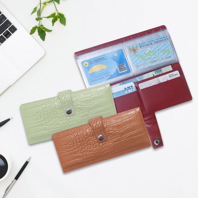 DE152 >> MK SHOP 017 DOMPET CROCO PANJANG KARTU / DOMPET KARTU 42 SLOT / DOMPET LOGAM MULIA / DOMPET