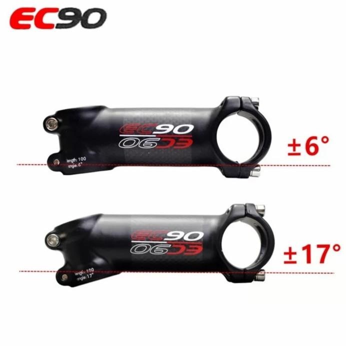 Premium EC90 Stem Alloy Carbon Size 31.8 mm 6 derajat Stem Handlebar Stang Sepeda Roadbike MTB High 