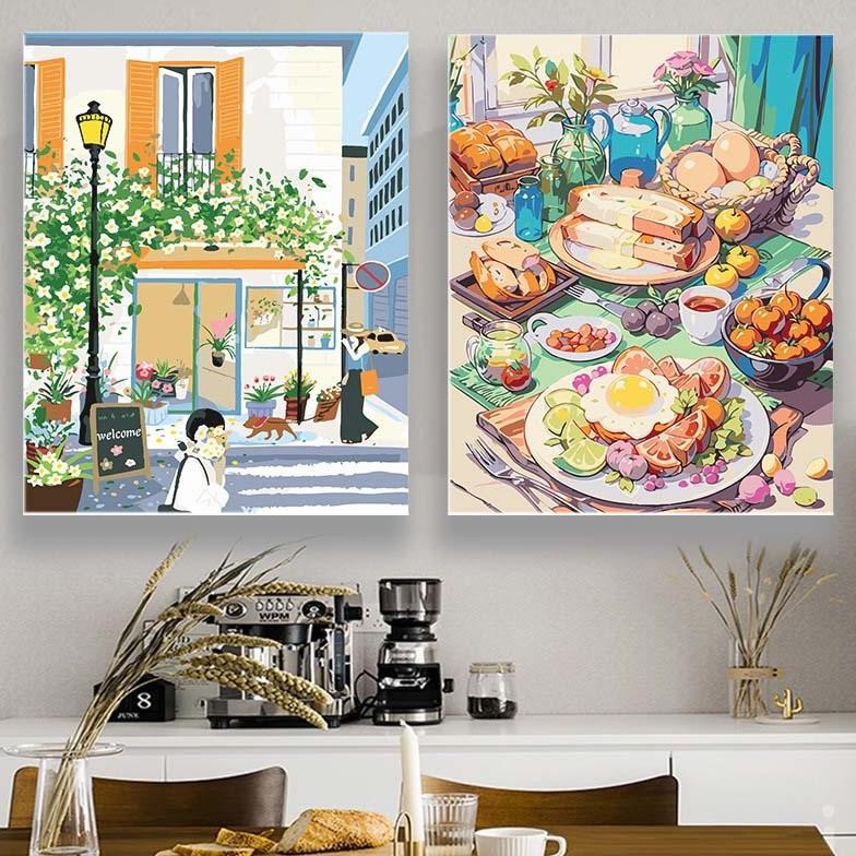 

Salt Paint By Number 40X50Cm Diy Paint Kit With Frame Digital Painting Landscape Cartoon Anime Series At-113