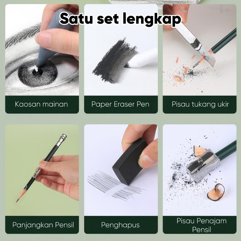 

Special Giorgione Set Kuas Sketsa Sketch Brush Set Profesional Pensil Arang Penghapus G-101008 Fgh-56