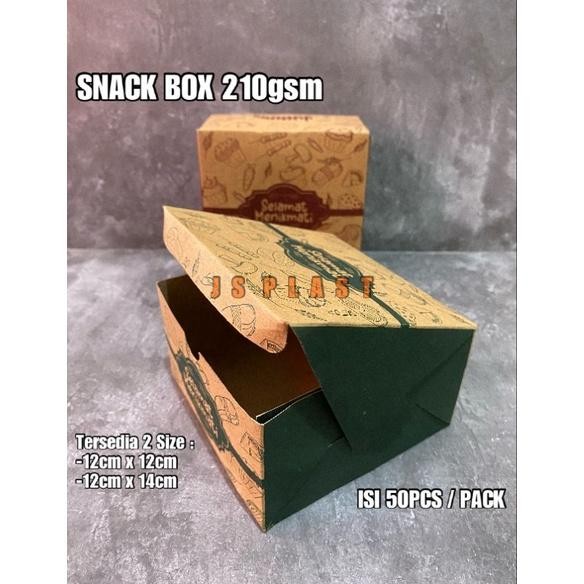

Special (Isi 50Pcs) Snack Box 12X12Cm 12X14Cm / Dus Kue Bahan Kraft / Dus Snack Or42