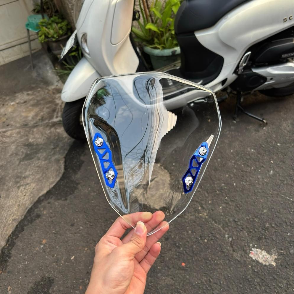 Bisa Cod Paket Visor Aerox Bening Plus Baut Cnc + Garnish Mirror Pnp Motor Yamaha Aerox Alpha Aerox 