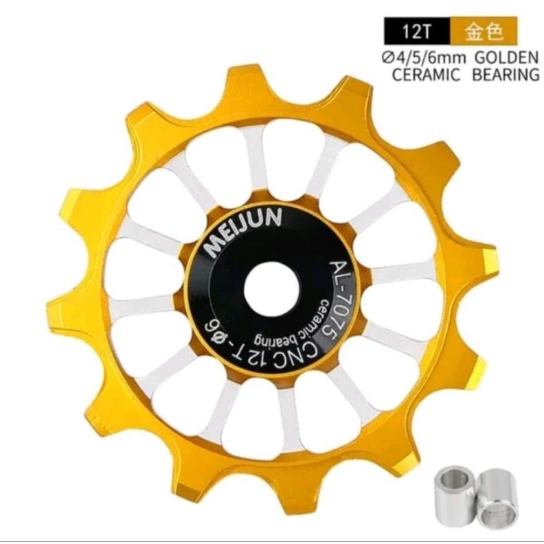 Premium Meijun Pulley Ceramic 12T Wheel Guide Pulley RD Sepeda 12T High Quality