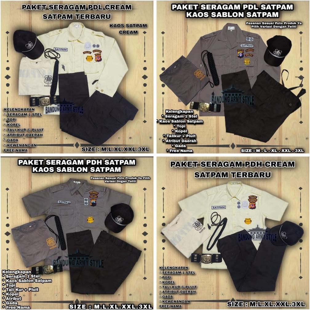 Special Seragam Satpam / Pdl Satpam / Pdh Satpam / Pdh Sus Secwan / Pdl Coklat / Pdh Cream H-4