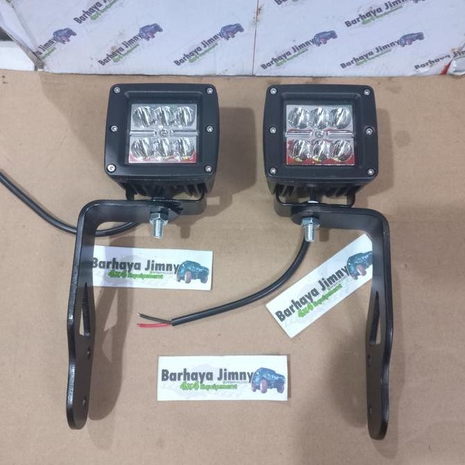 LAMPU TEMBAK LED KATANA SET BREKET ENGSEL PINTU JIMNY MODEL RUBICON New