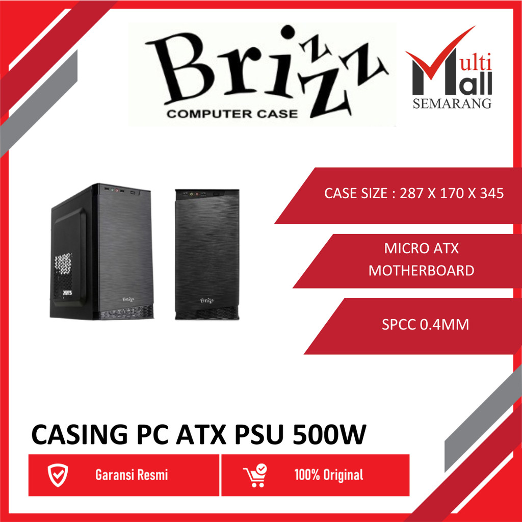 CASING BRIZZ MINI CASING PC ATX PSU 500W CASING KOMPUTER