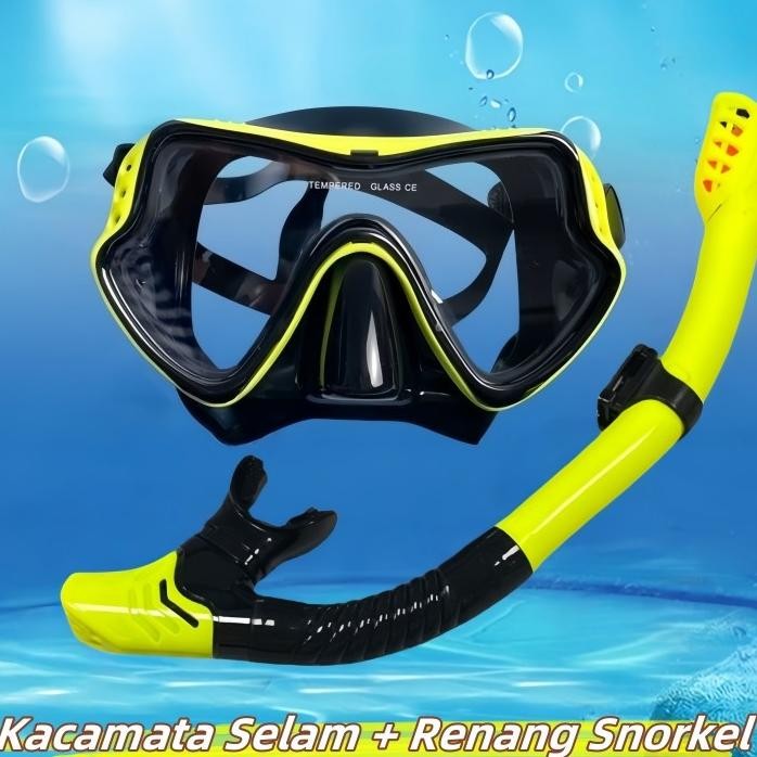 Kelasataskacamata Renang Dan Snorkel Selam Set Kacamata Selam Antikabut Kaca Tempered Hd Masker Snor