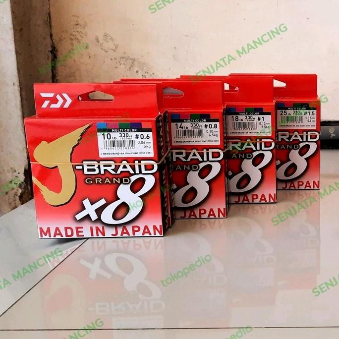 Terbaik | Senar Pe Daiwa J Braid Grand Multicolour | 100% Ori