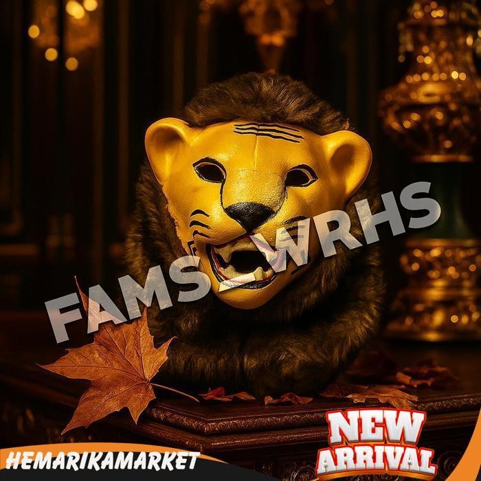 Topeng Macan Anak Dewasa Coklat Dan Putih Mainan Anak Af 1