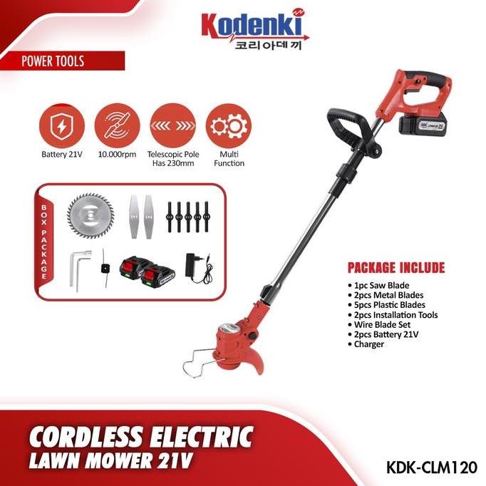 Mesin Potong Rumput Baterai Cordless Grass Cutter Trimmer Kodenki