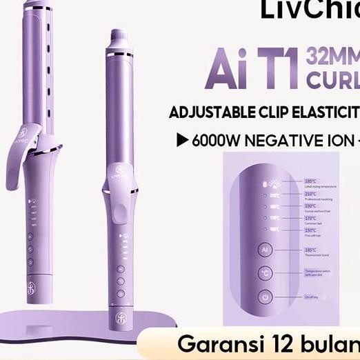 Livchic Lc204Pro Catokan Rambut Curly T1 32Mm 55W Tong Curly Curling Profesional Dengan Kontrol Suhu