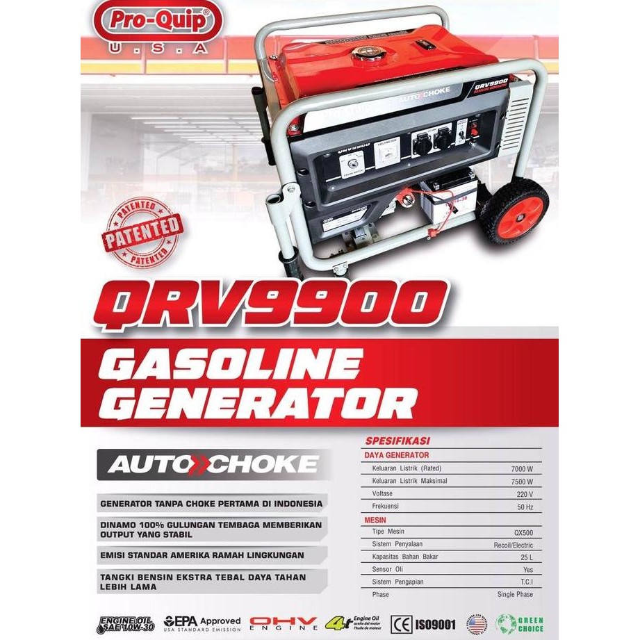 Genset Proquip Qrv9900 7500Watt 4Tak / Generator Proquip Qrv 9900 Kualitas Terbaik Harga Termurah