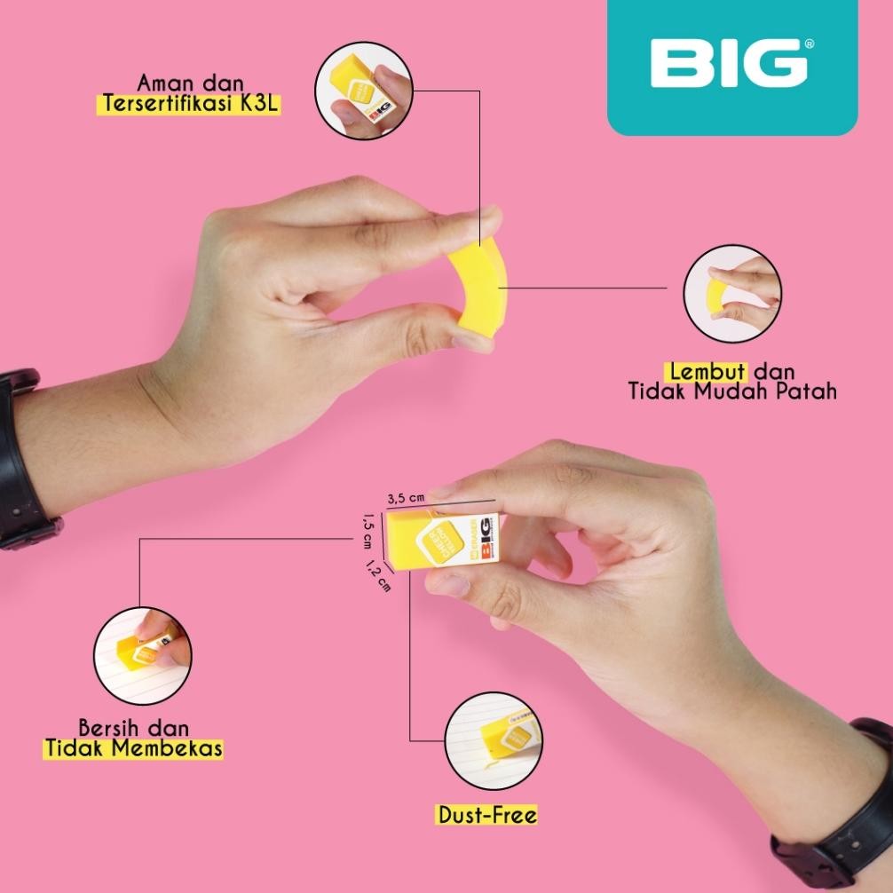

Kuke 40 Pcs Big Penghapus / Eraser Pensil Warna Warni Colour Kecil Dust Free Er-9403 Hj-45