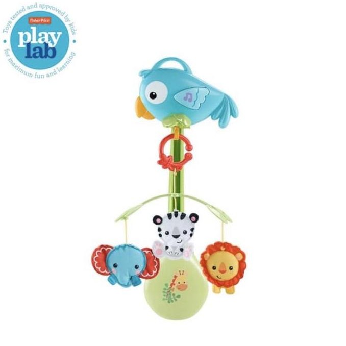Terlaris! Fisher Price Rainforest Friends 3 In 1 Musical Mobile Original