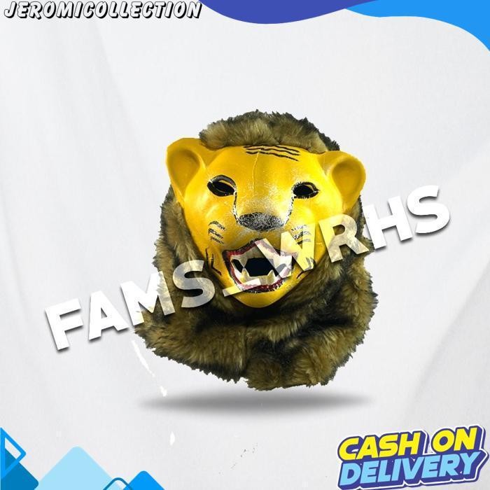 Topeng Macan Anak Dewasa Coklat Dan Putih Mainan Anak Af 1